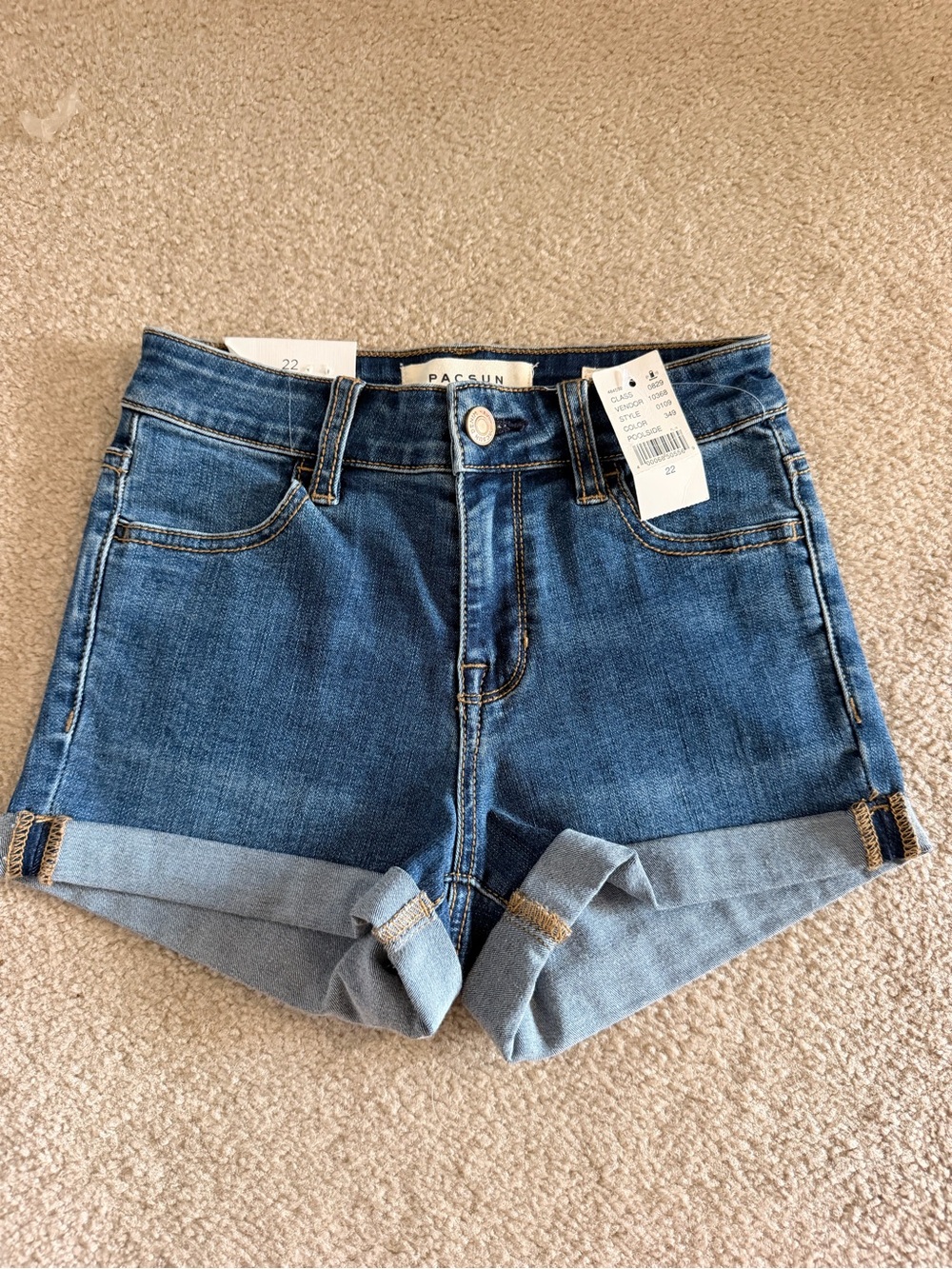 PacSun Blue Denim Rolled-Hem Jean Shorts